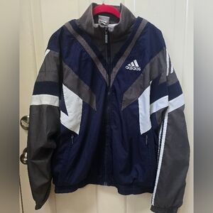 Vintage Adidas Blue and Gray Track Jacket Size XL-Very Good Condition